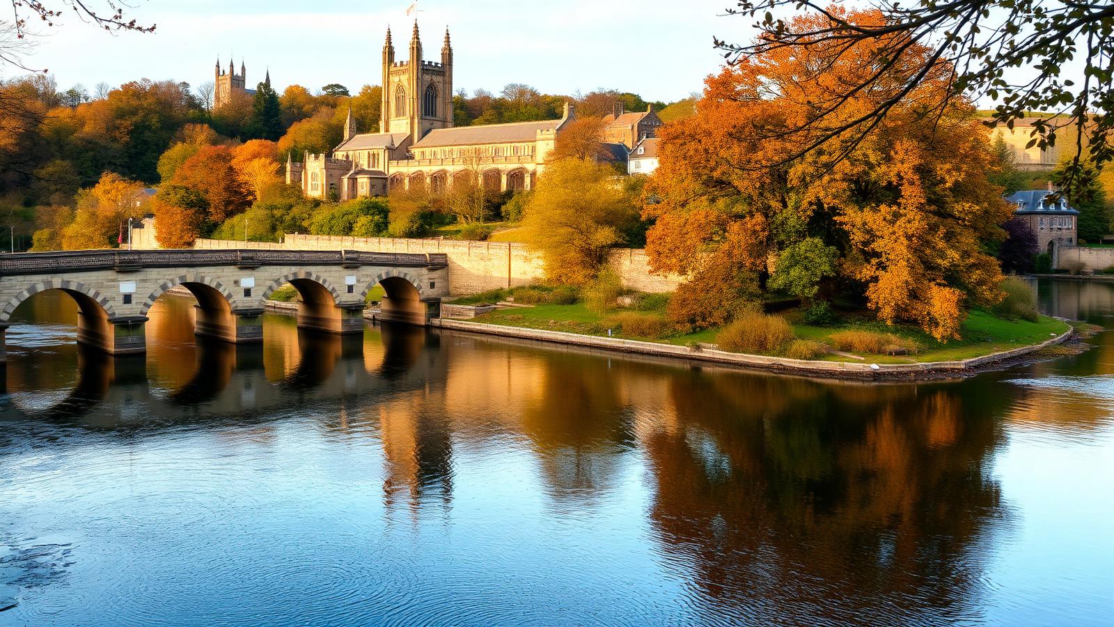 Durham Cathedral above the River Wear in Durham